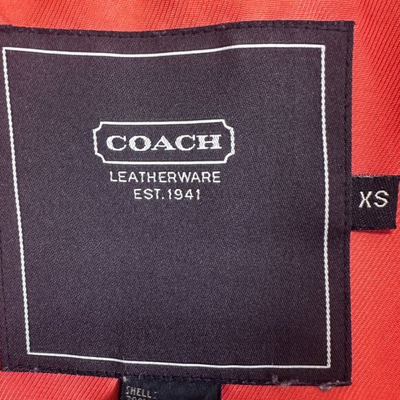 Coach Vintage Quilted Jacket Brown Monogram Logo Print Snap Front XS Womens - Picture 6 of 12